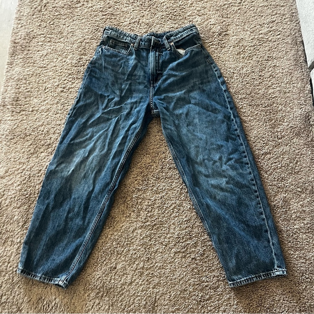&Denim Blue Barrel, Loose Fit, High Waist Jeans Size 10